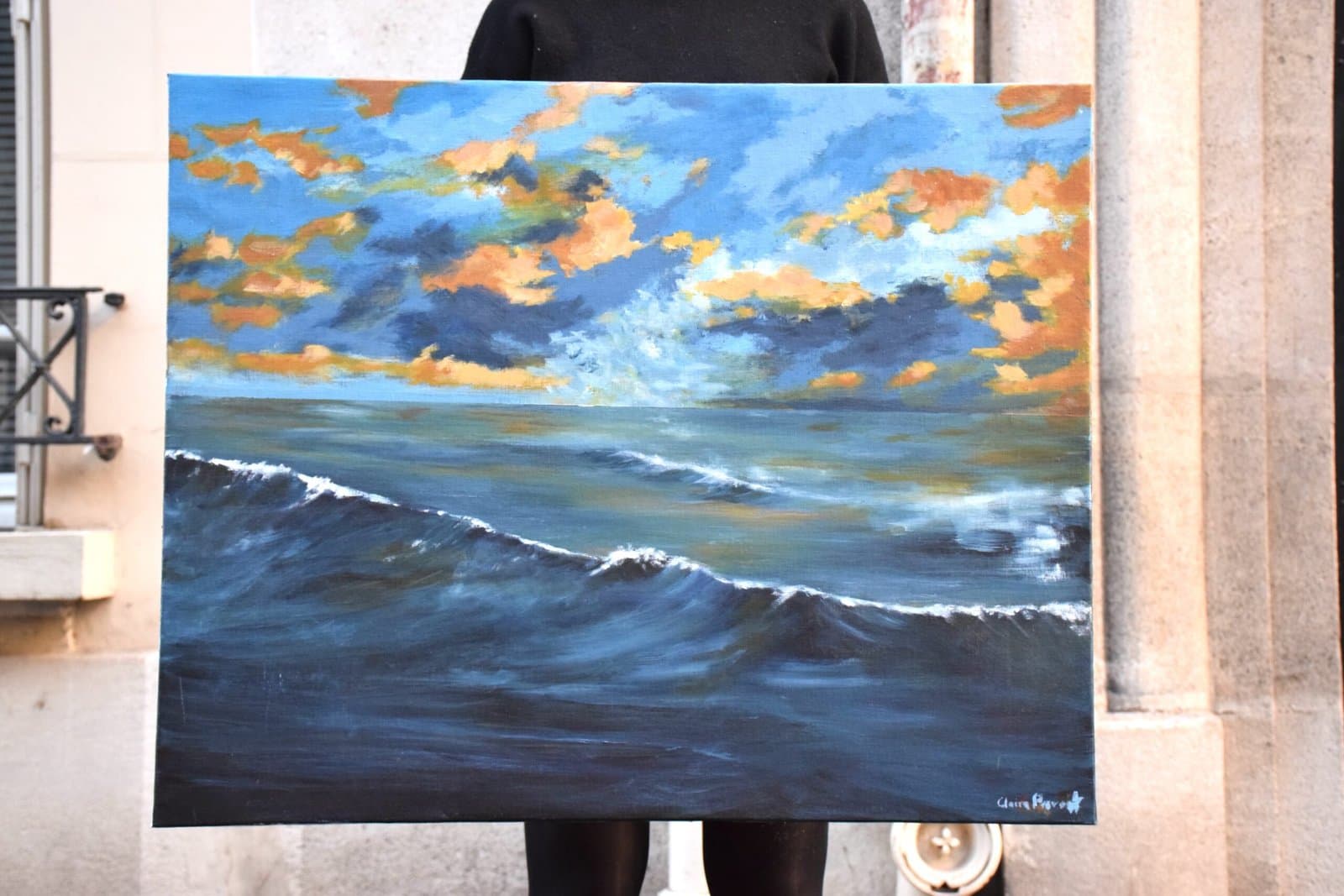 La vague - Peinture contemporain par Claire Prevost