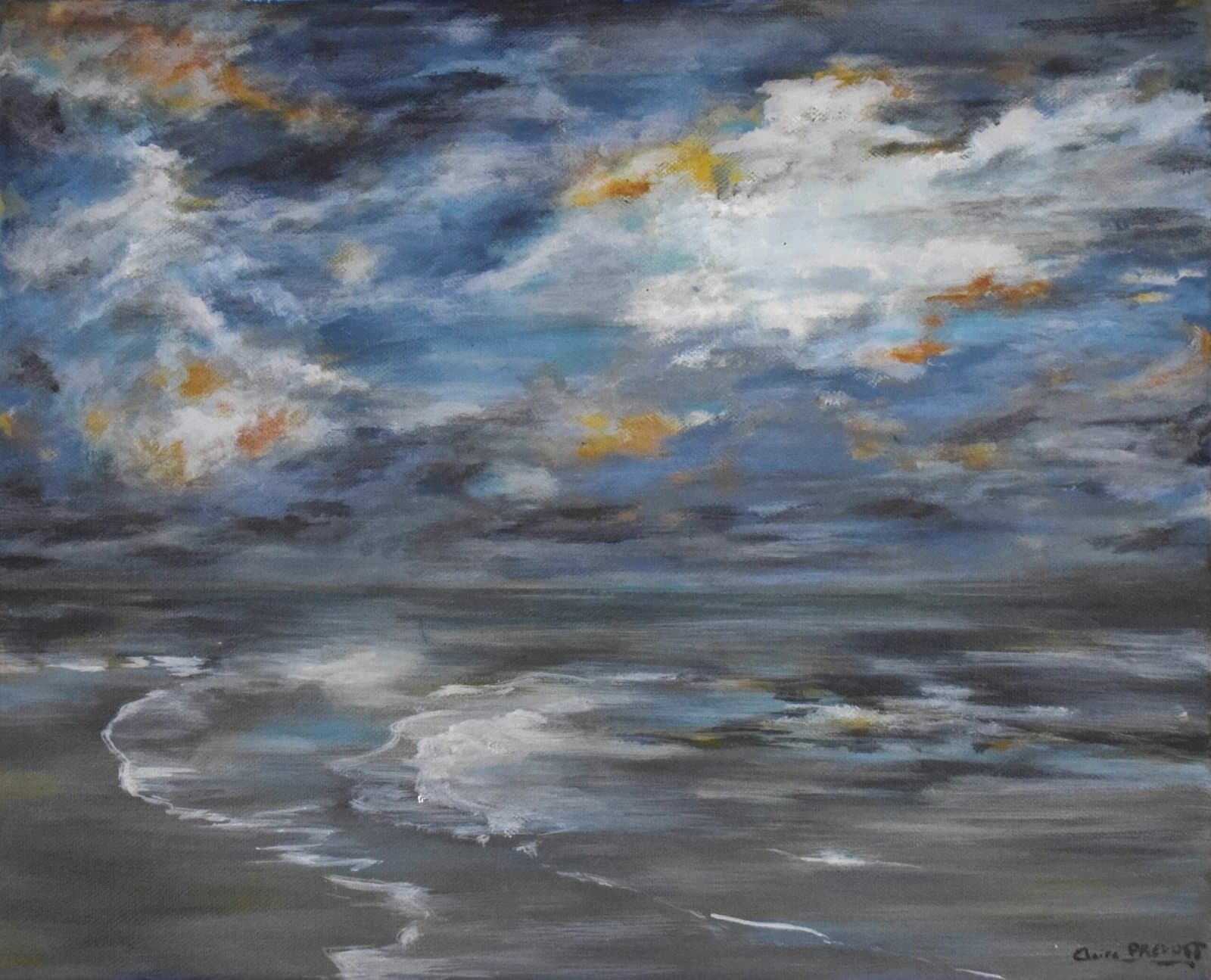 Tempête - Détail des coups de pinceau et texture