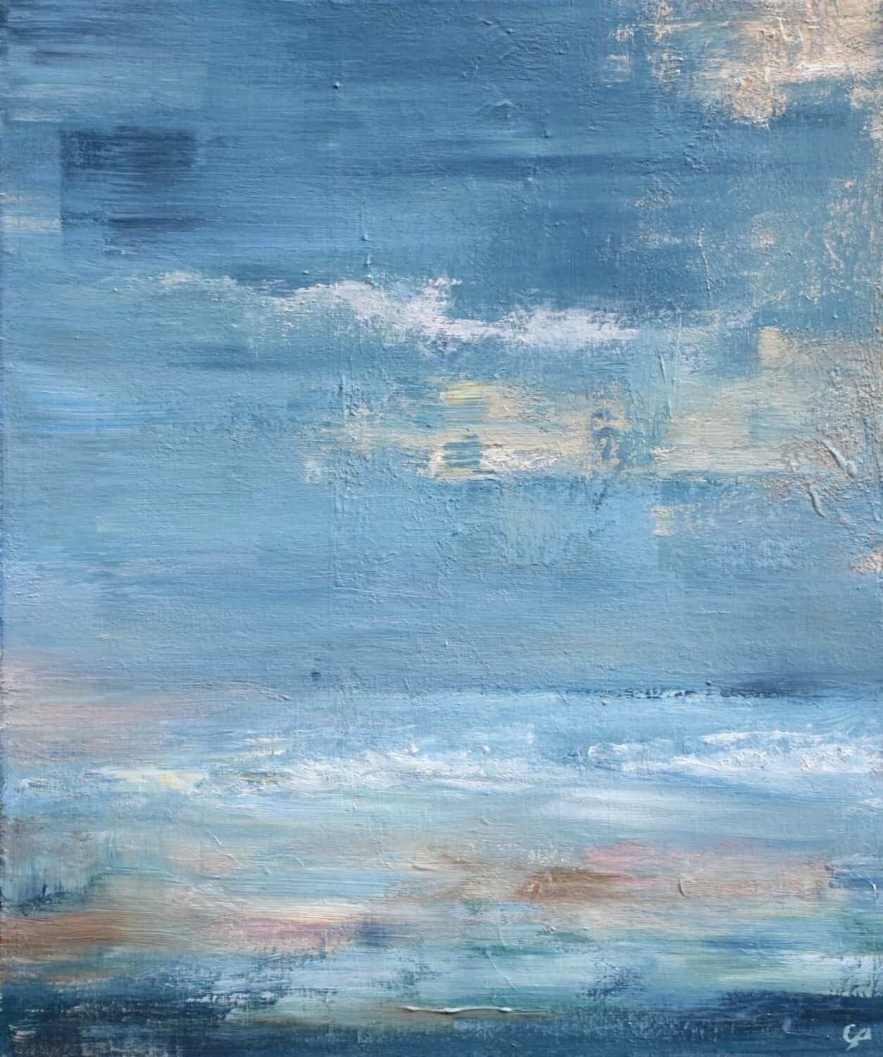 La trame de l'horizon - Détail des coups de pinceau et texture